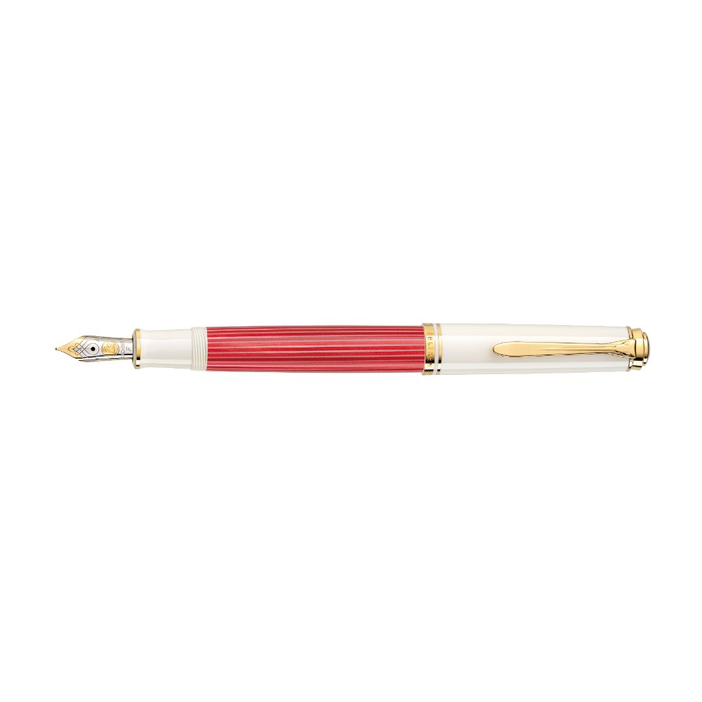Pelikan Souverän M600 Red-White Fountain pen - Vulpen / Fountain